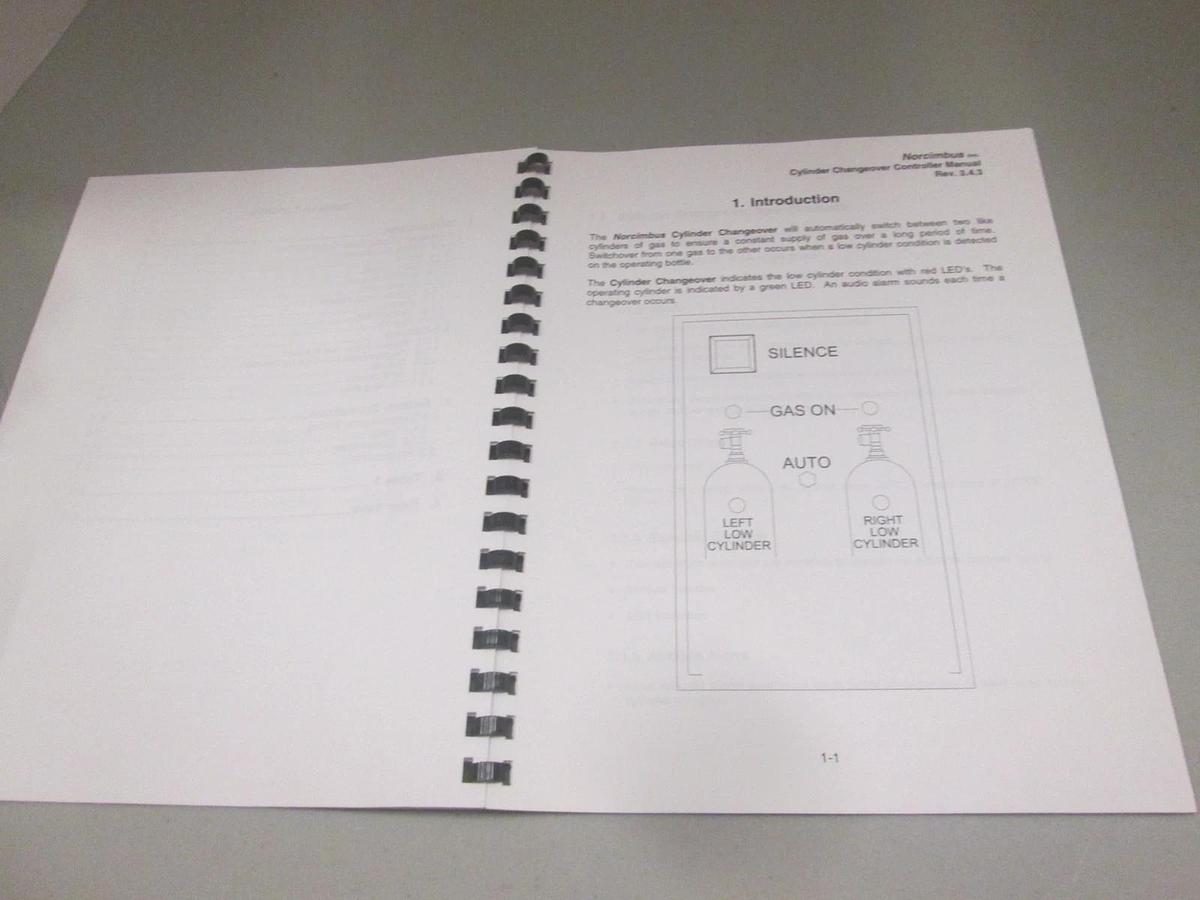 Used Norcimbus, Rev. 3.4.3, Cylinder Changeover Controller Operations Manual, Used
