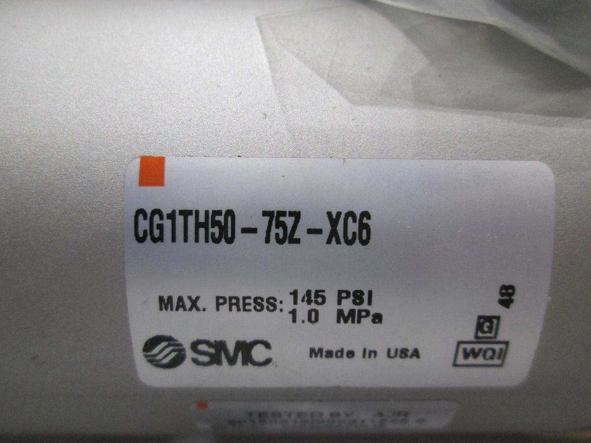 Used SMC, CG1TH50-75Z-XC6, Double Acting Air Cylinder w/ CG-T050, New
