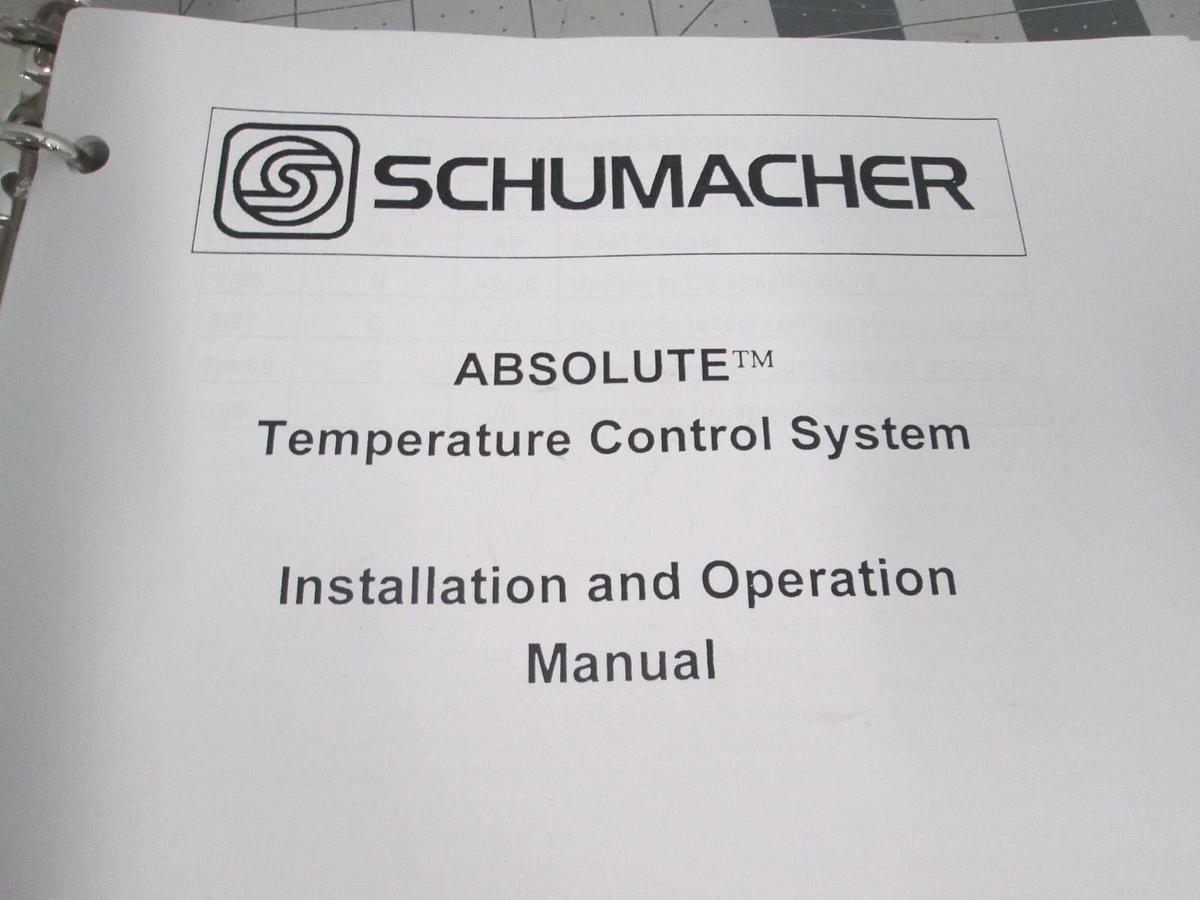Used Schumacher, ABSOLUTE, Temperature Control System, Install and Operation Manual