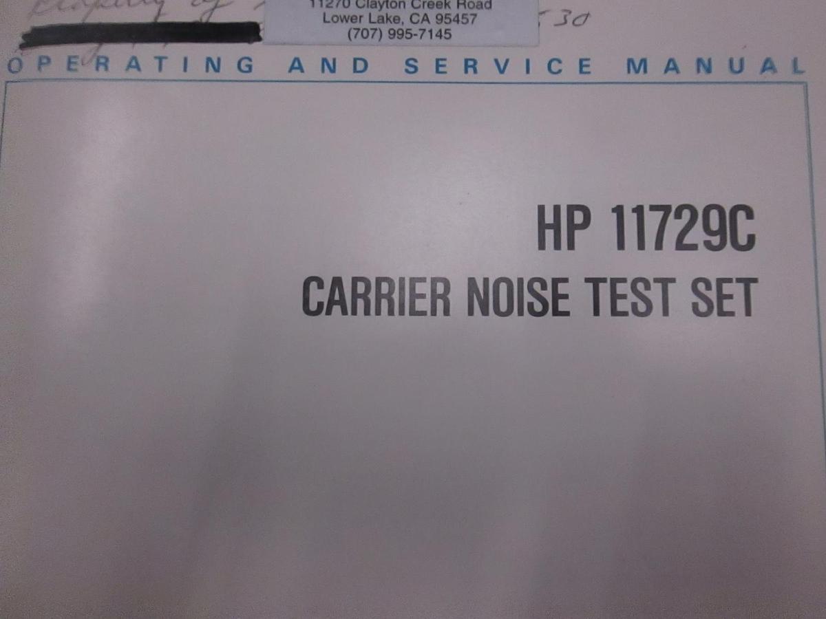 Used HP Model 11729C Carrier Noise Test Set Operating and Service Manual, Used