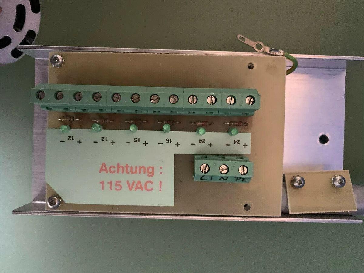 Used Kunze Industrie Elektronik Power Box Assy w/ (6) AC/DC Power Supplies, Used
