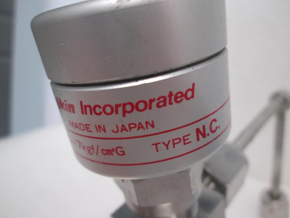 Used Fujikin, 0120-064661, N.C. Gas Assy w/ Millipore FJFG 02P RU Filter, Used