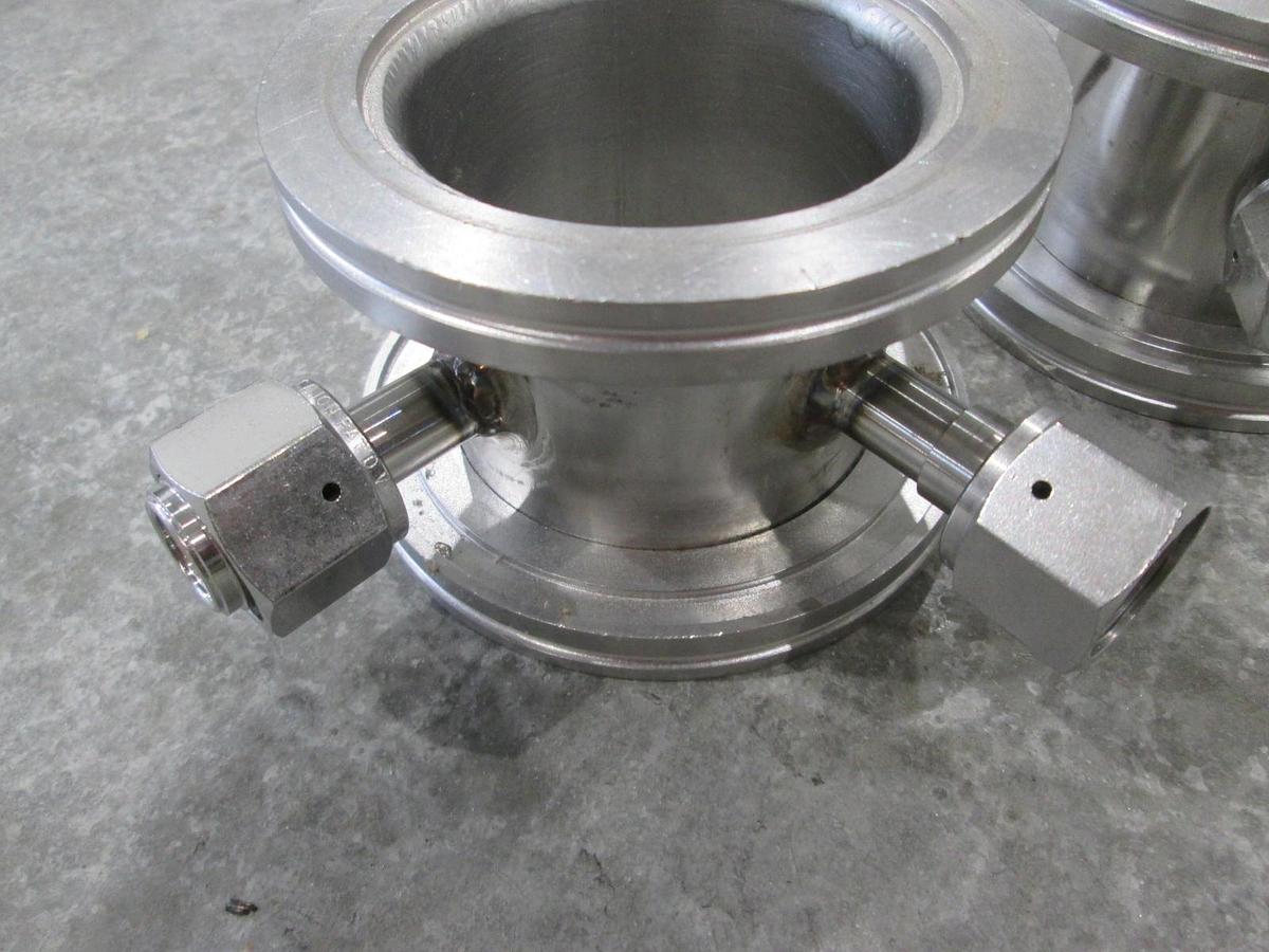 Used 3" Stainless Steel Adapter w/ Two 1/2" FVCR Fittings, Used, Lot of 2