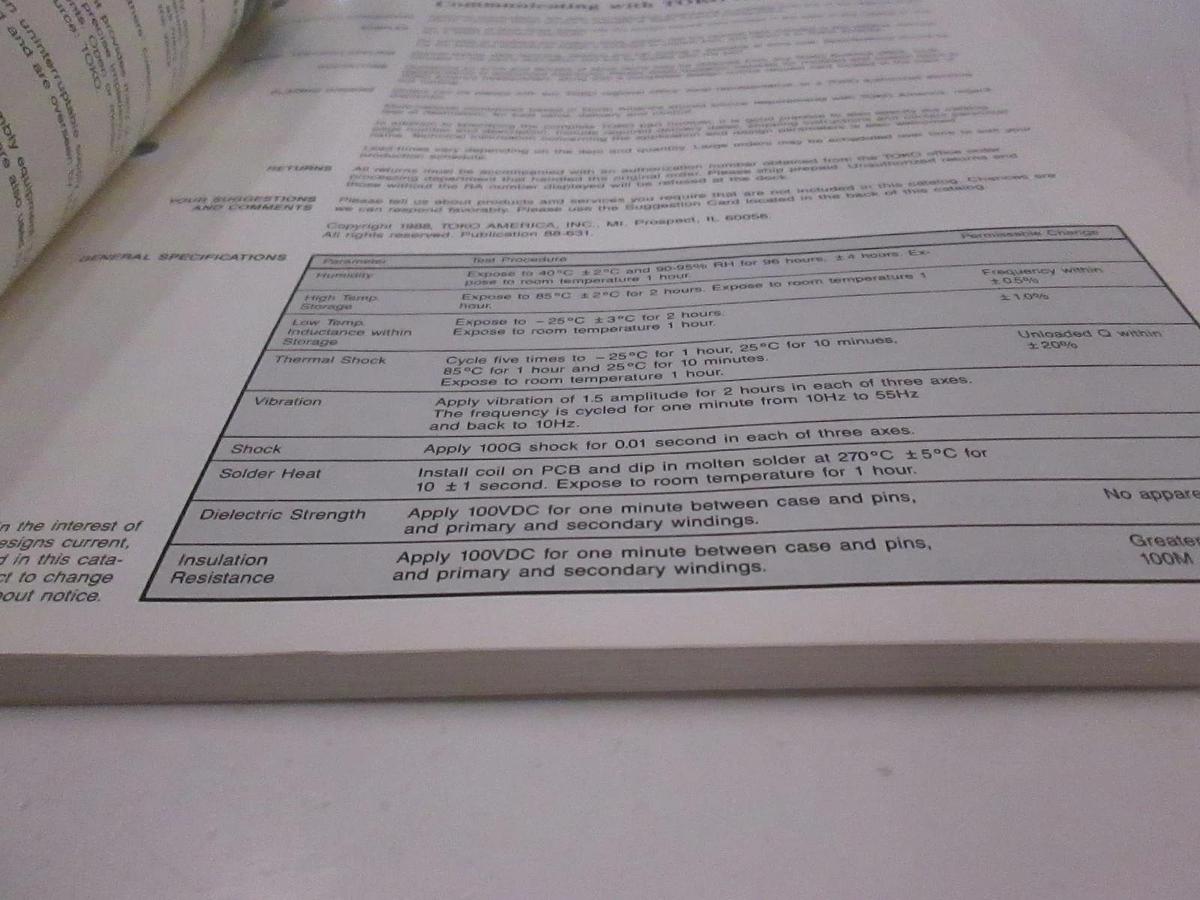 Used Coils and Filters TOKC 1990-1991 Catalog, Used