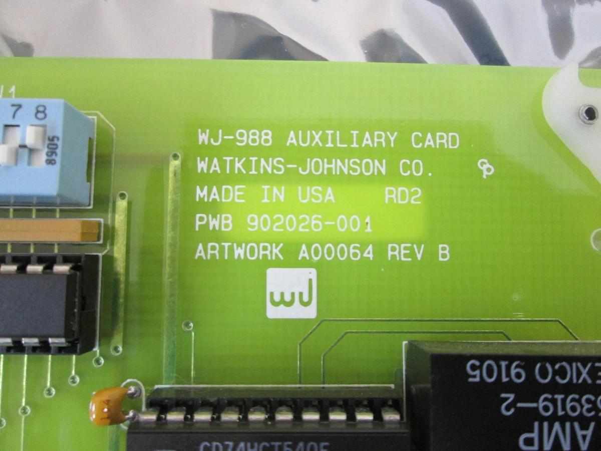 Watkins Johnson, 902027-001R, Card, Auxilliary, WJ-988, New
