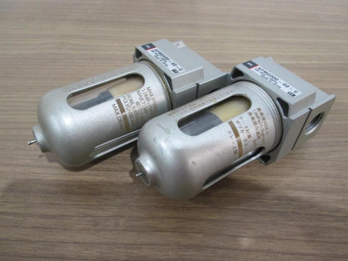 Used SMC, AFM2000-02-C, Pneumatic Filter, Used, Lot of 2
