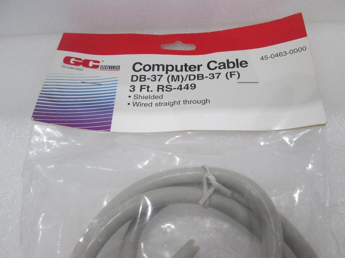TEL Tokyo, GC Electronics, DB-37 Male and Female Connector, 3Ft, New