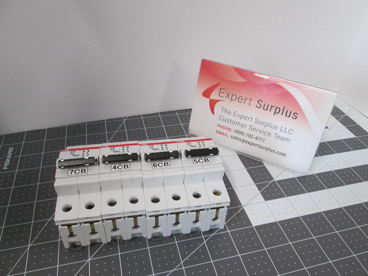 Used ABB, S262-D2, 2 Pole 2A Type D Circuit Breaker 400VAC DIN Rail Lot of 4