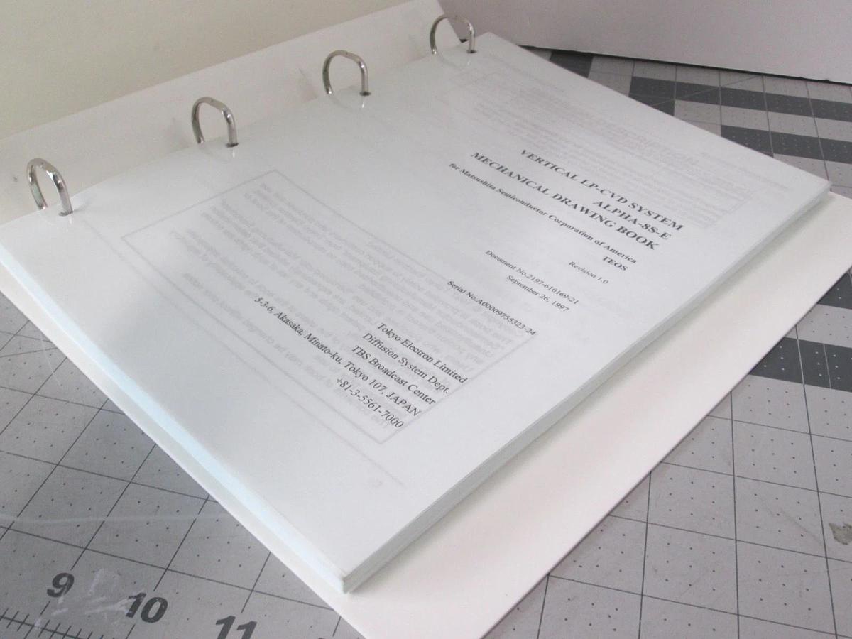 Used TEL Tokyo, ALPHA-8S-E, Mechanical Drawing Book TEOS, Used