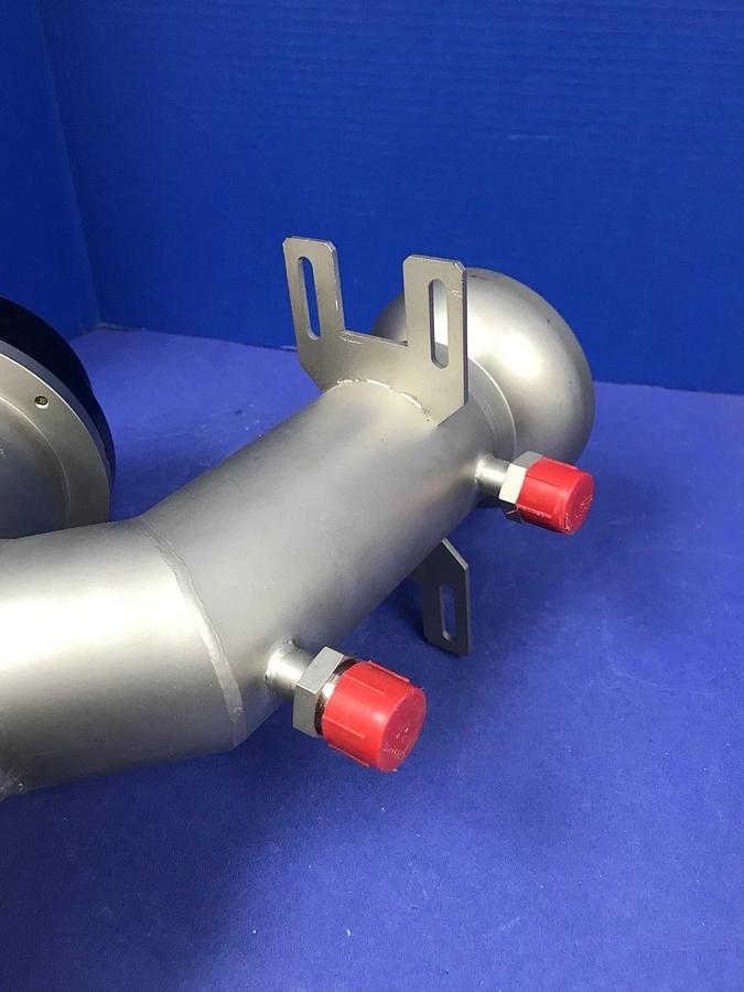 Used MKS HPS 100996194 2-Stage In-Line Vacuum Valve, 3" ISO80 & 102/75 Ball Socket