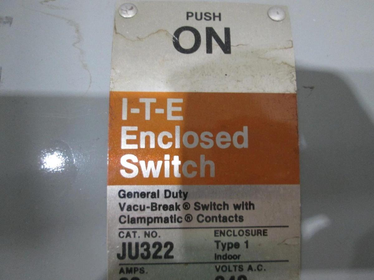 Used Siemens, I-T-E, JU322, Enclosed Switch, General Duty, Used