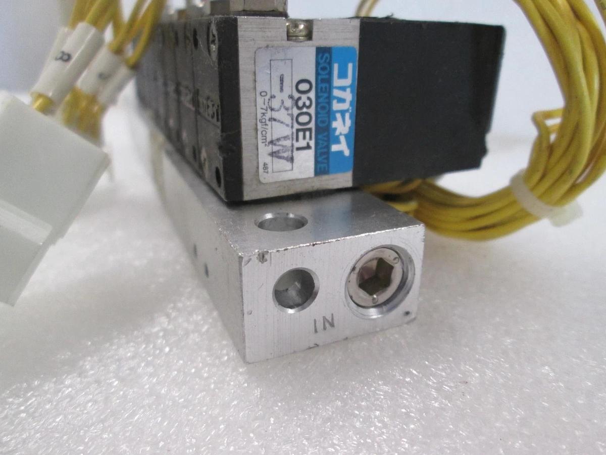 Used Koganei, 030E1, Solenoid Valve Block Assy, w/ 12 Pin F Connector 8 Valve, Used