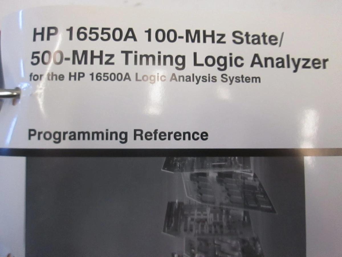 Used HP 16550A 100-MHz State/500MHz Timing Logic Analyzer Programming Reference, Used