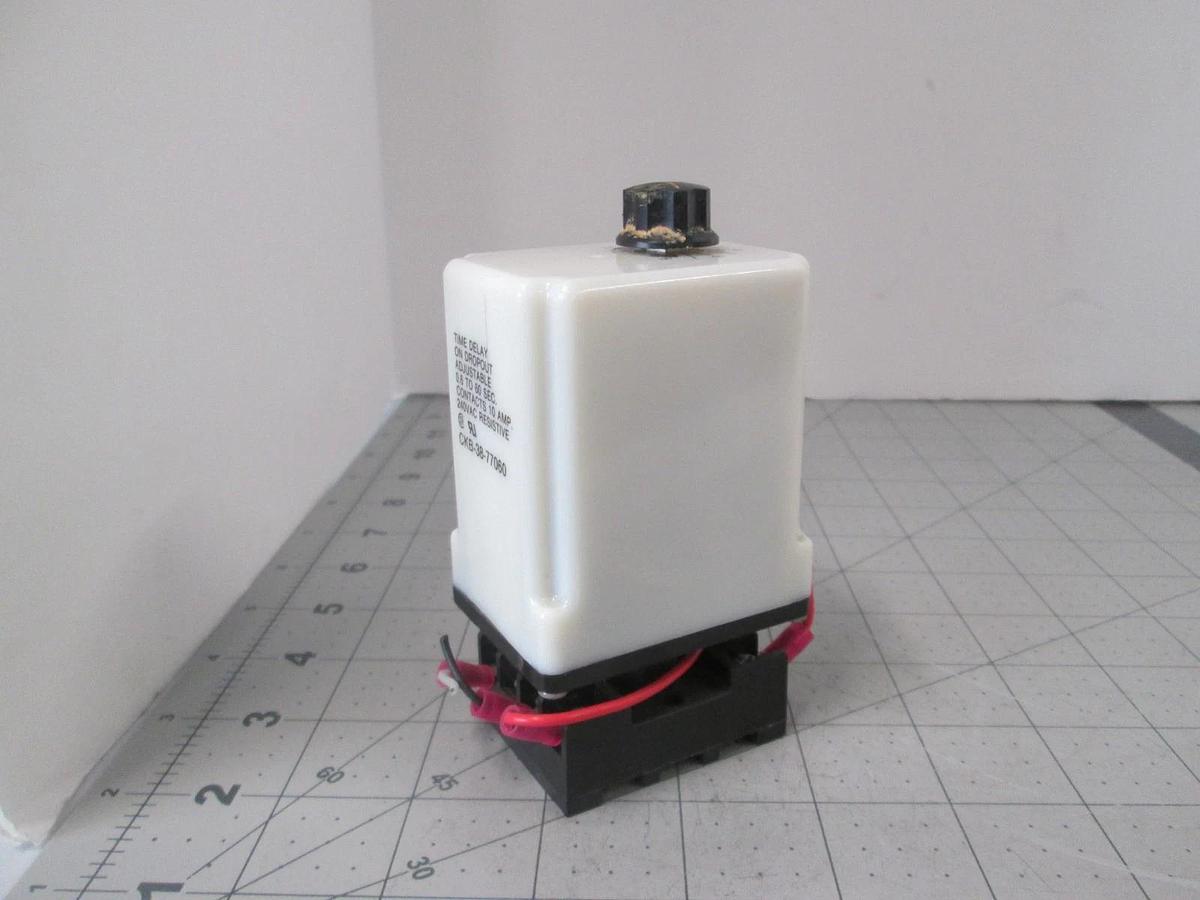 Used Potter & Brumfield CKB-38-77010 Time Delay Relay 0.1 sec to 10 sec, Used