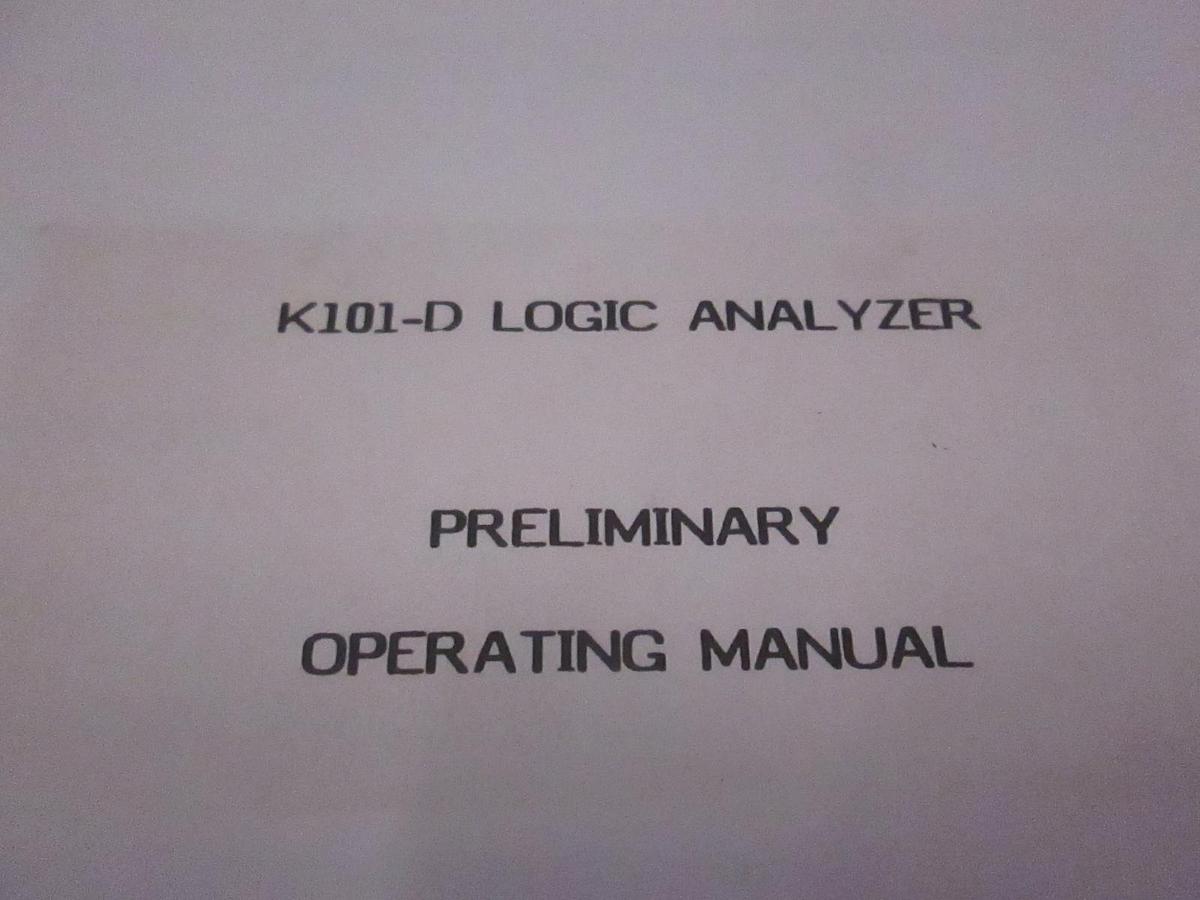 Used Gould K101-D, Logic Analyzer Preliminary, Operating and Service Manual, Used