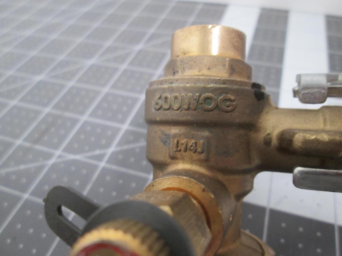 Used Griswold Controls 1/2" L14J 600 WOG Hydronic Coil Piping Isolation Valve P/T Port