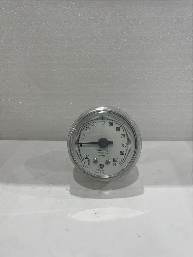 Used USG, Pressure Gauge, -30-100 PSI, Used