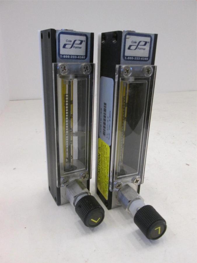 Used Cole Parmer, PMR1-010934, Flowmeter, 5-100, Used, Lot of 2