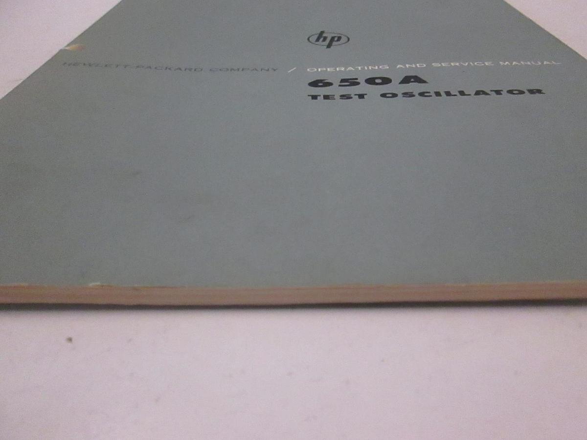 Used HP 650A Test Oscillator Operating and Service Manual, Used
