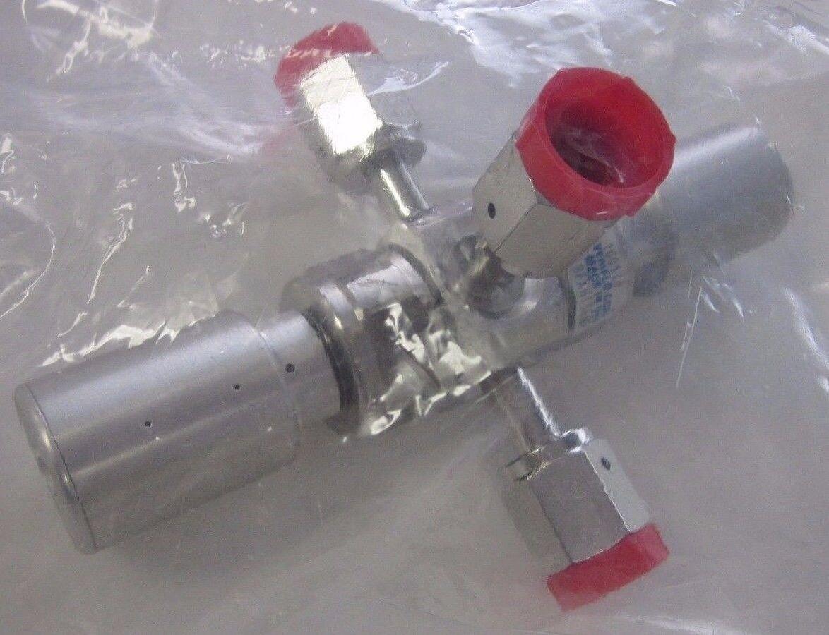 Used WJ Parker Veriflo 944AOPLPNONC4218HITEMP, Double Actuator, 3 Way Diaphragm Valve