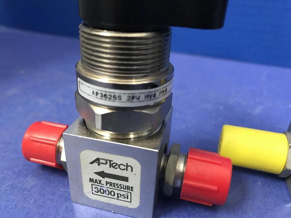 Used APTech AP3625S 2PW MV4 MV4  Manual Diaphragm Valve, 1/4" MVCR, Used Lot of 2