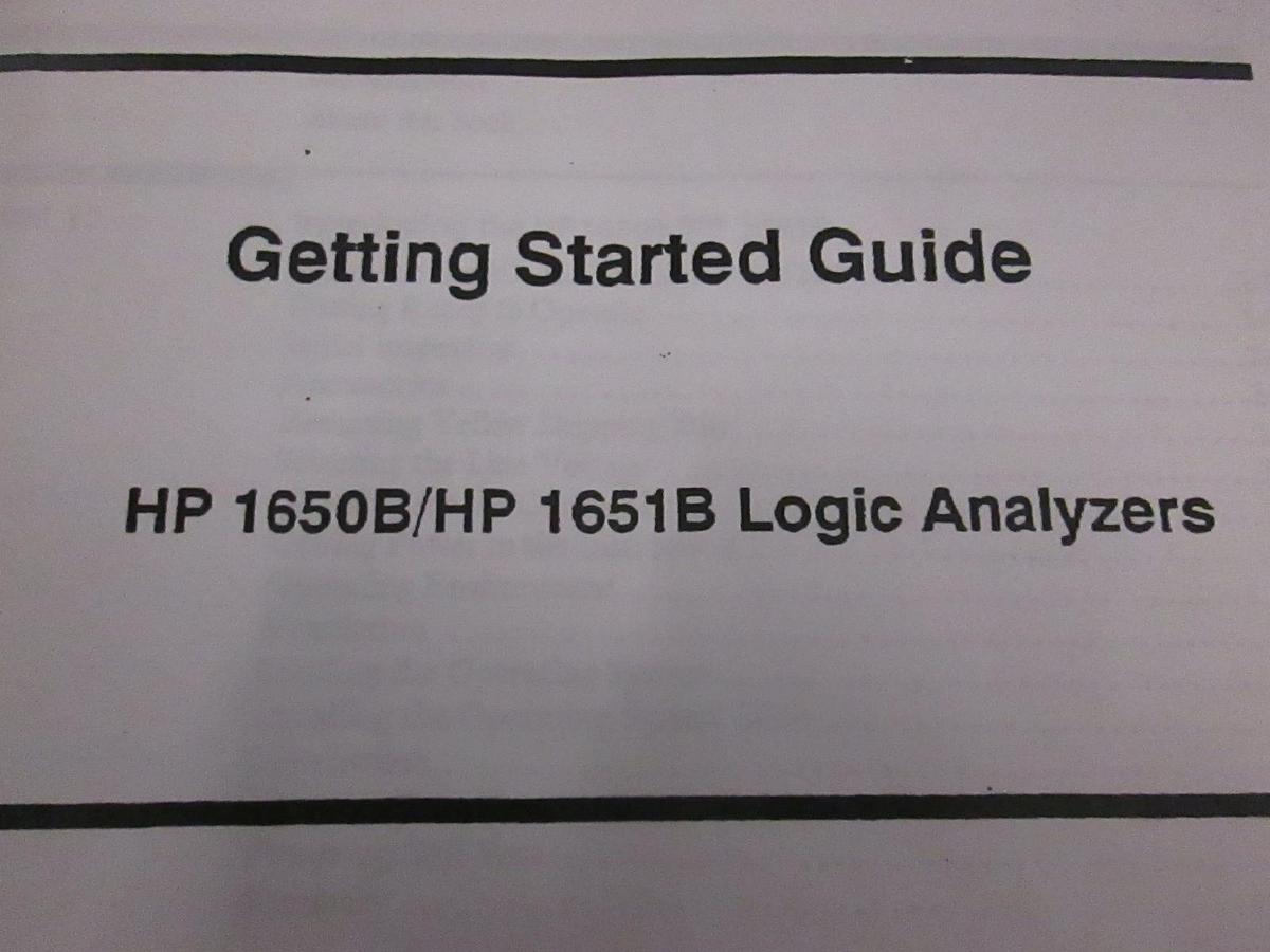 Used HP 1650B/ HP 1651B Logic Analyzer Getting Started Guide, Used