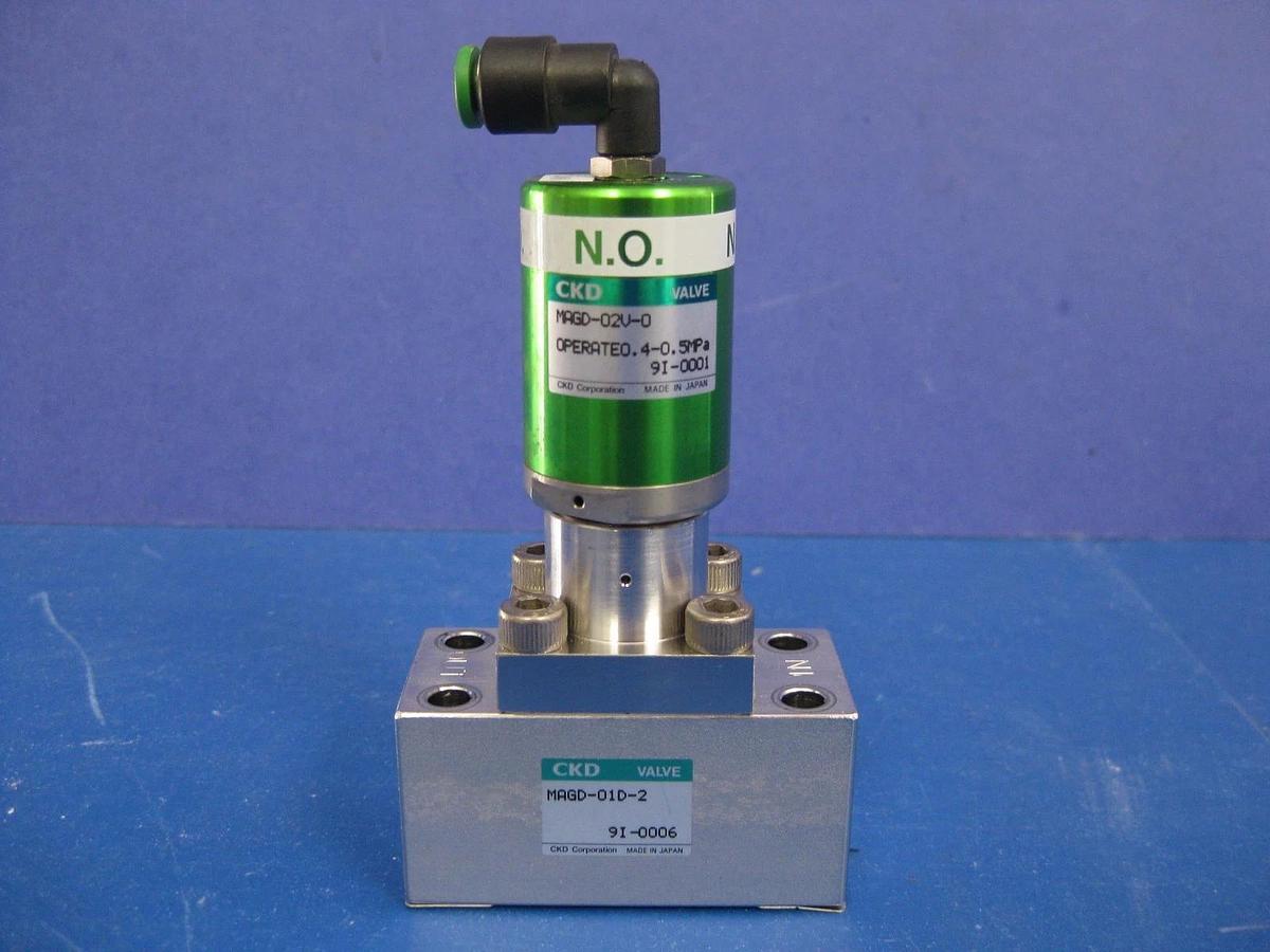 Used CKD MAGD-O1D-2 Air Operated Block Valve, N.O., Used