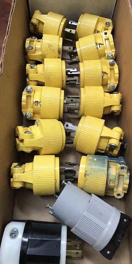 Used Misc Lot of 14 Turn and Pull Plugs Incl. P&S/Arrow Hart/Leviton , Used