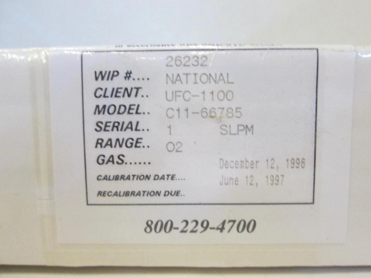 Used Unit UFC-1100 Mass Flow Controller MFC, O2, 1 SLPM, 1/4" Male