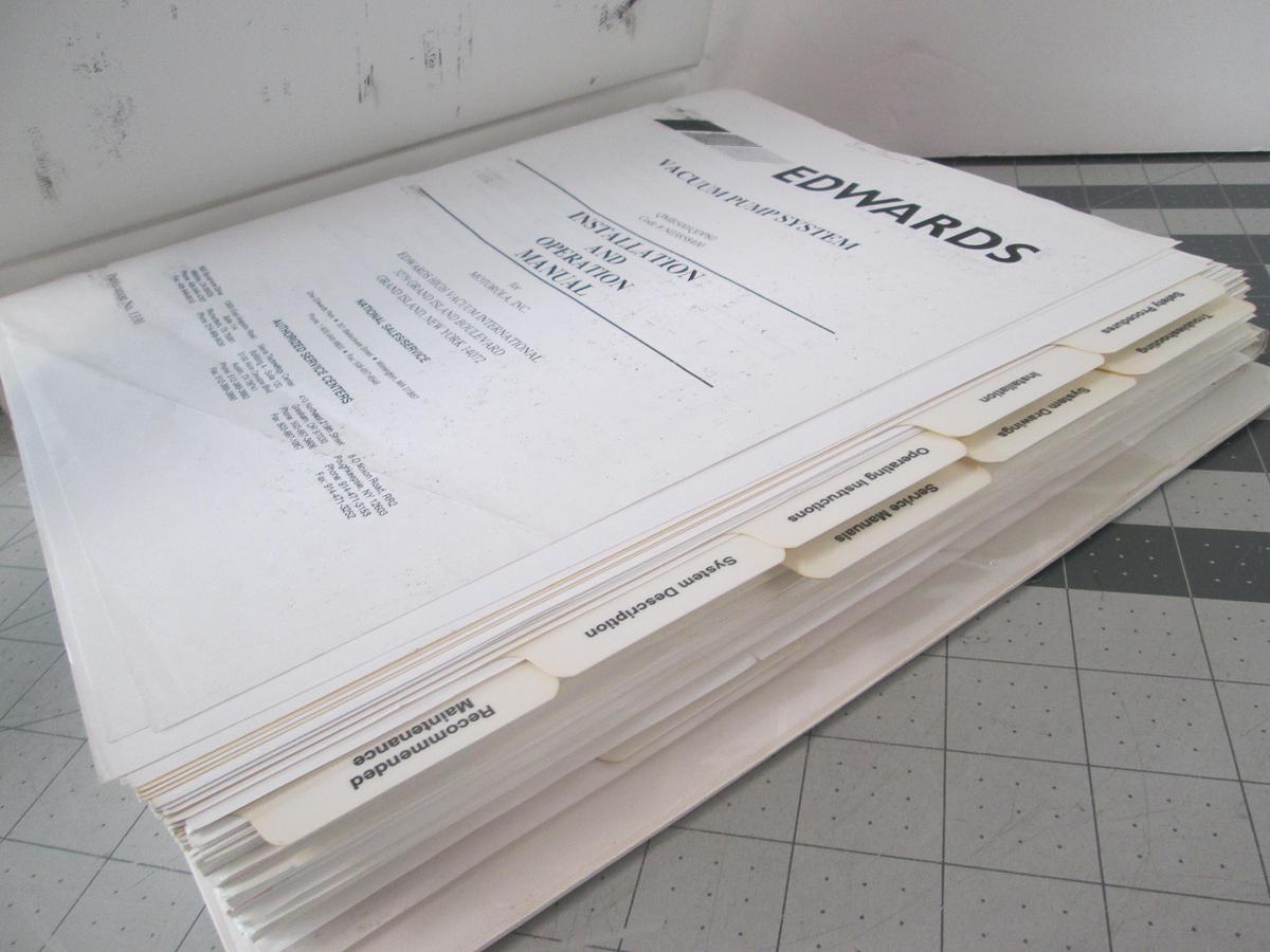 Used Edwards, Vacuum Pump System Installation and Operation Manual, QMB500/QDP80, Used