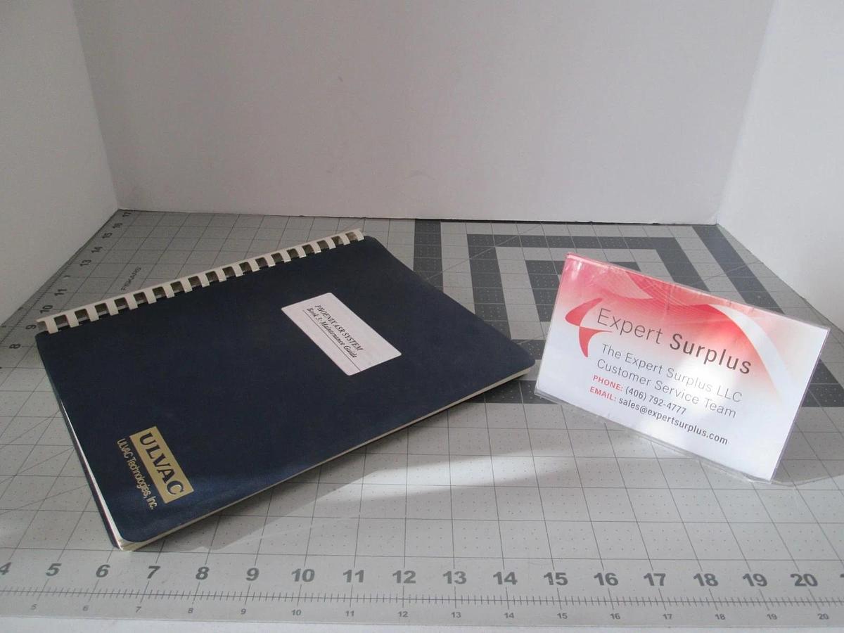 Used Ulvac, Phoenix Asher System, Book 3 Maintenance Guide, 1013365, Used