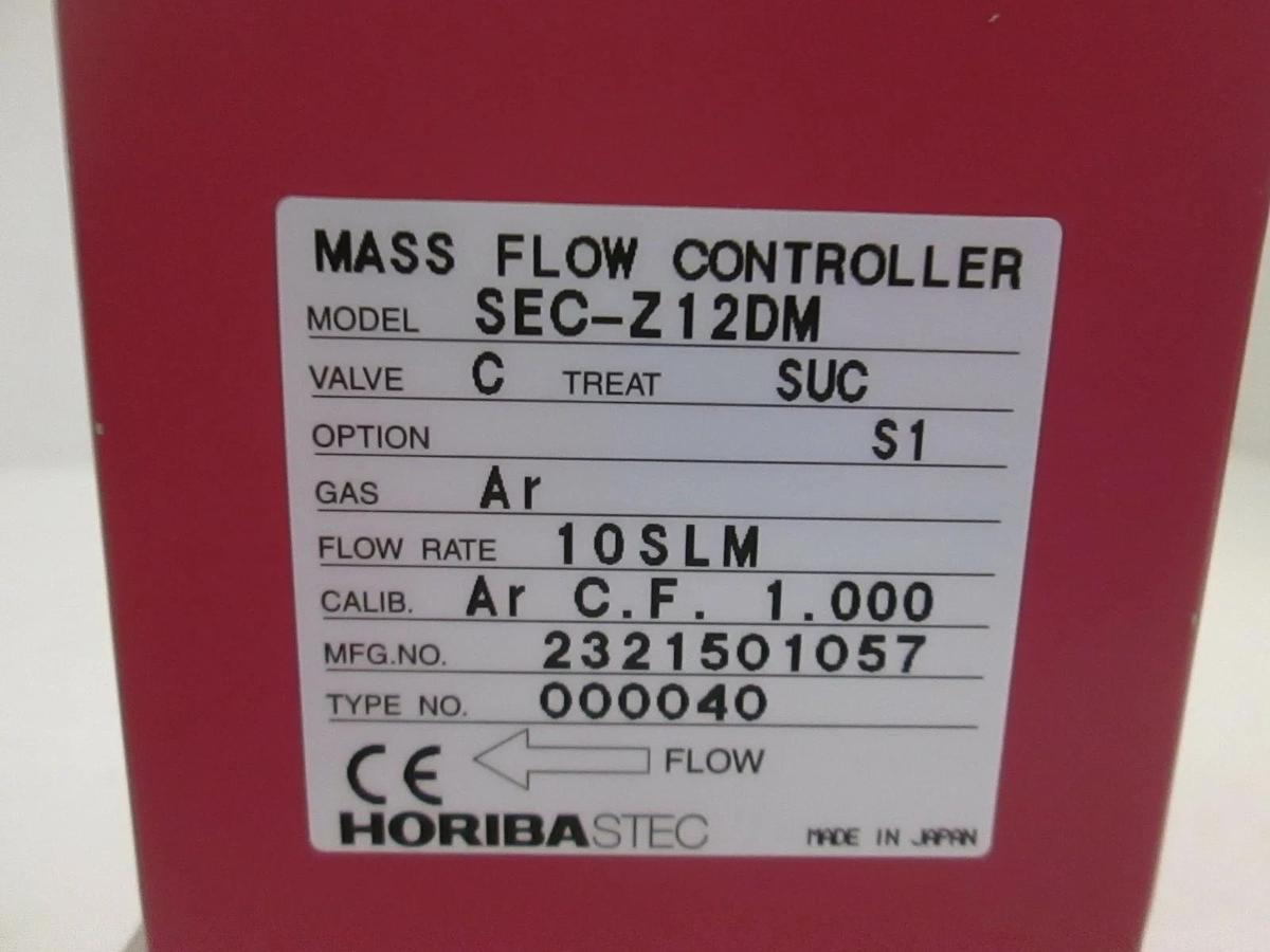 Used Stec SEC-Z12DM Mass Flow Controller, Ar, 10 SLM, Used