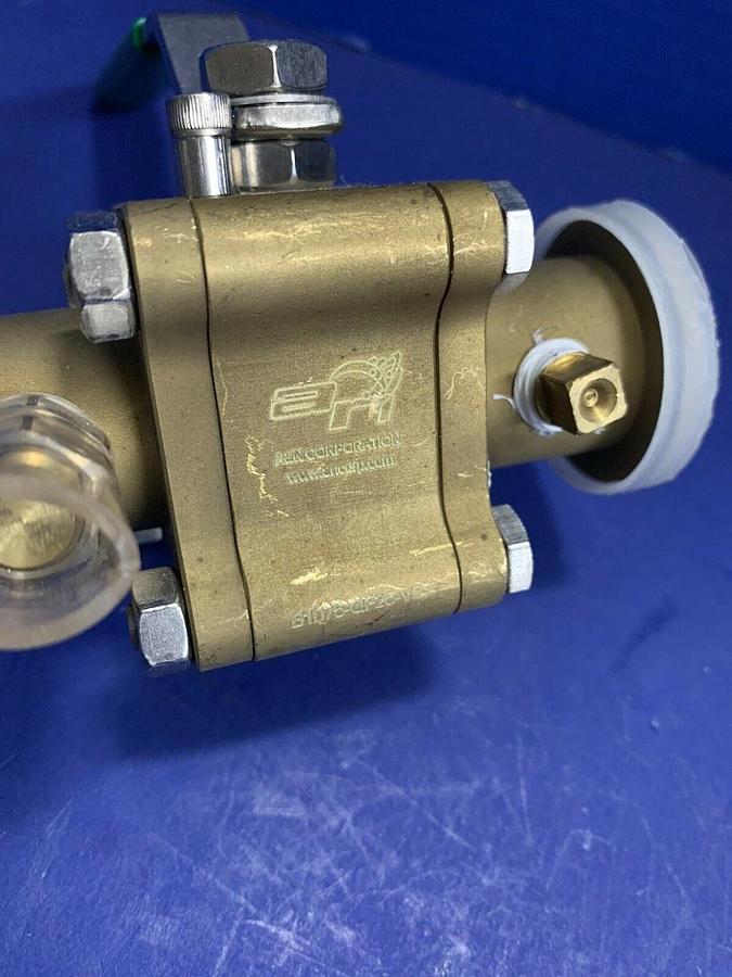 Used A&N Corp B1075-QF25-VBS Brass Vacuum Ball Valve w/ Port, QF 25 Flanges, Used
