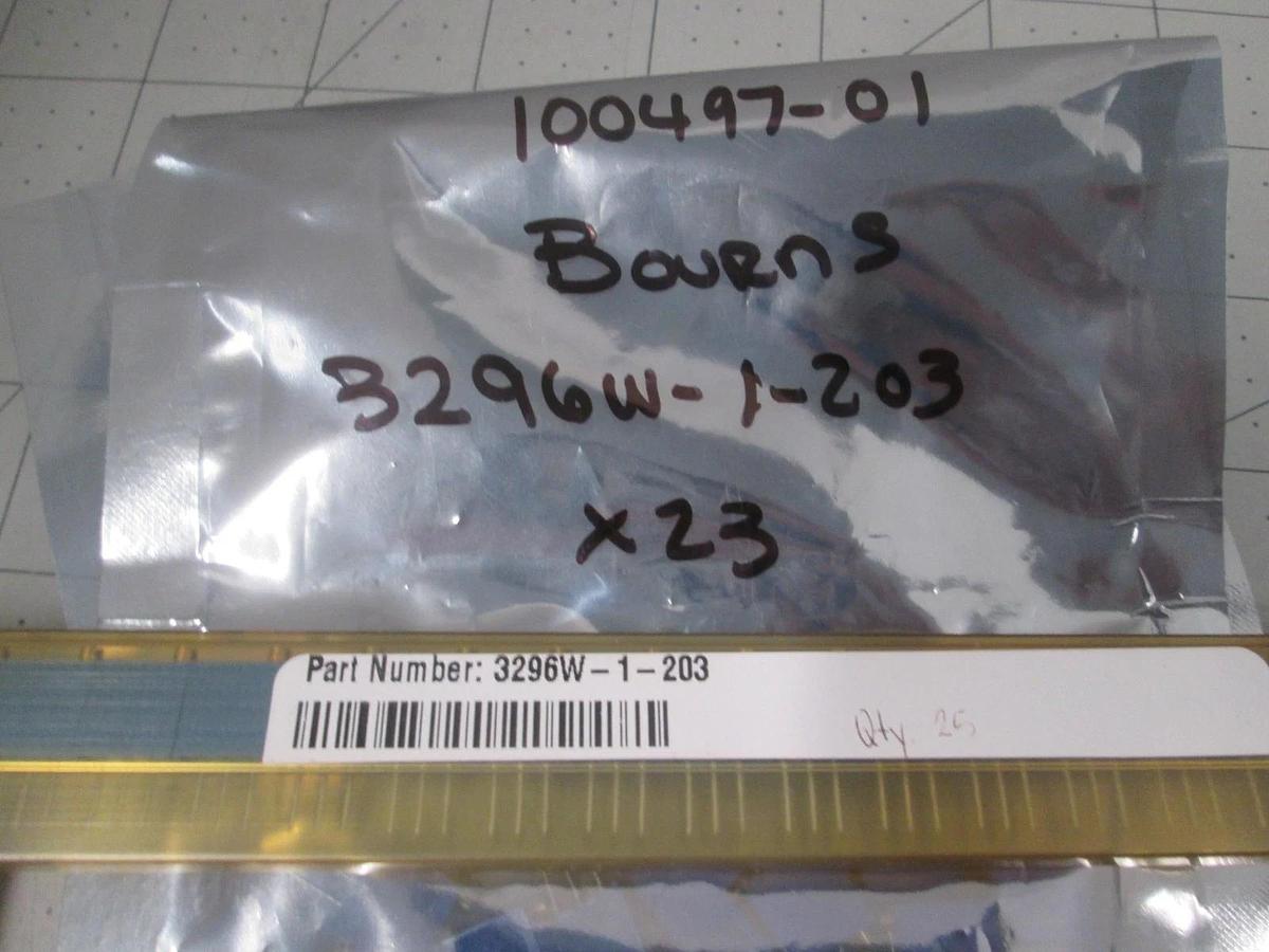 Bourns, 3296W-1-203, Trimmer Resistor, Through Hole 3/8", 20K Ohms, Sealed, New
