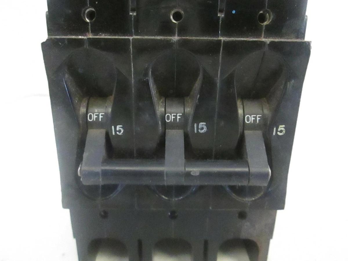 Used Heinemann, 3 Pole Circuit Breaker 15A, Used