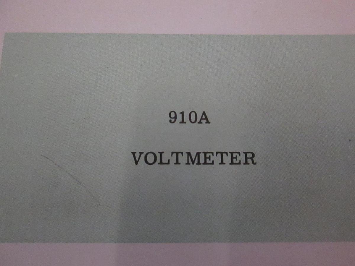 Used Fluke 910A Voltmeter Instruction Manual, Used