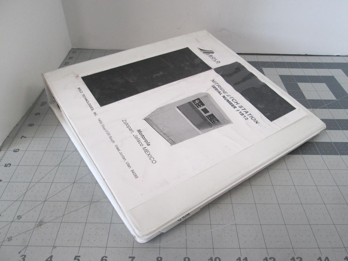 Used Bold Technologies, 1812, Nitride Etch Station, User Manual, Used