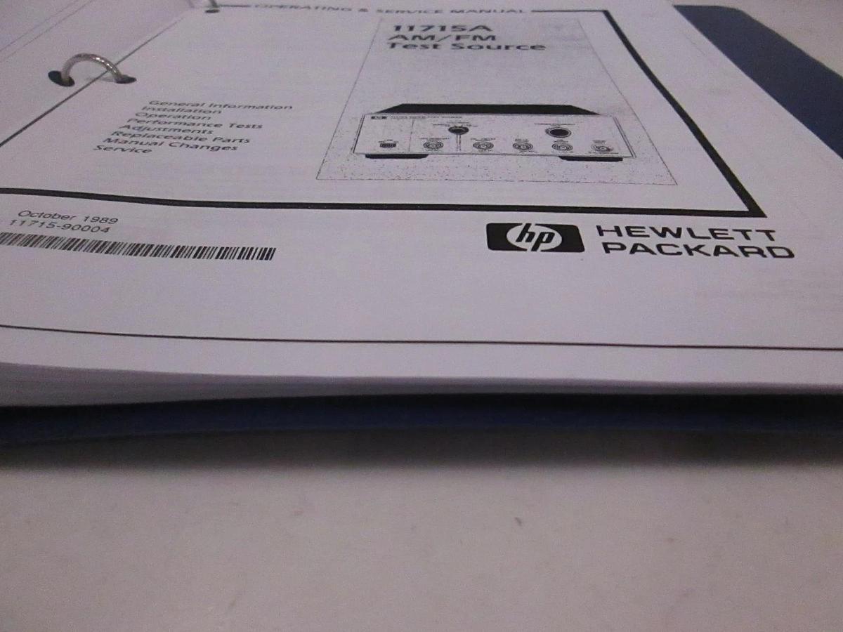 Used HP Model 11715A AM/FM Test Source Operating and Service Manual, Used