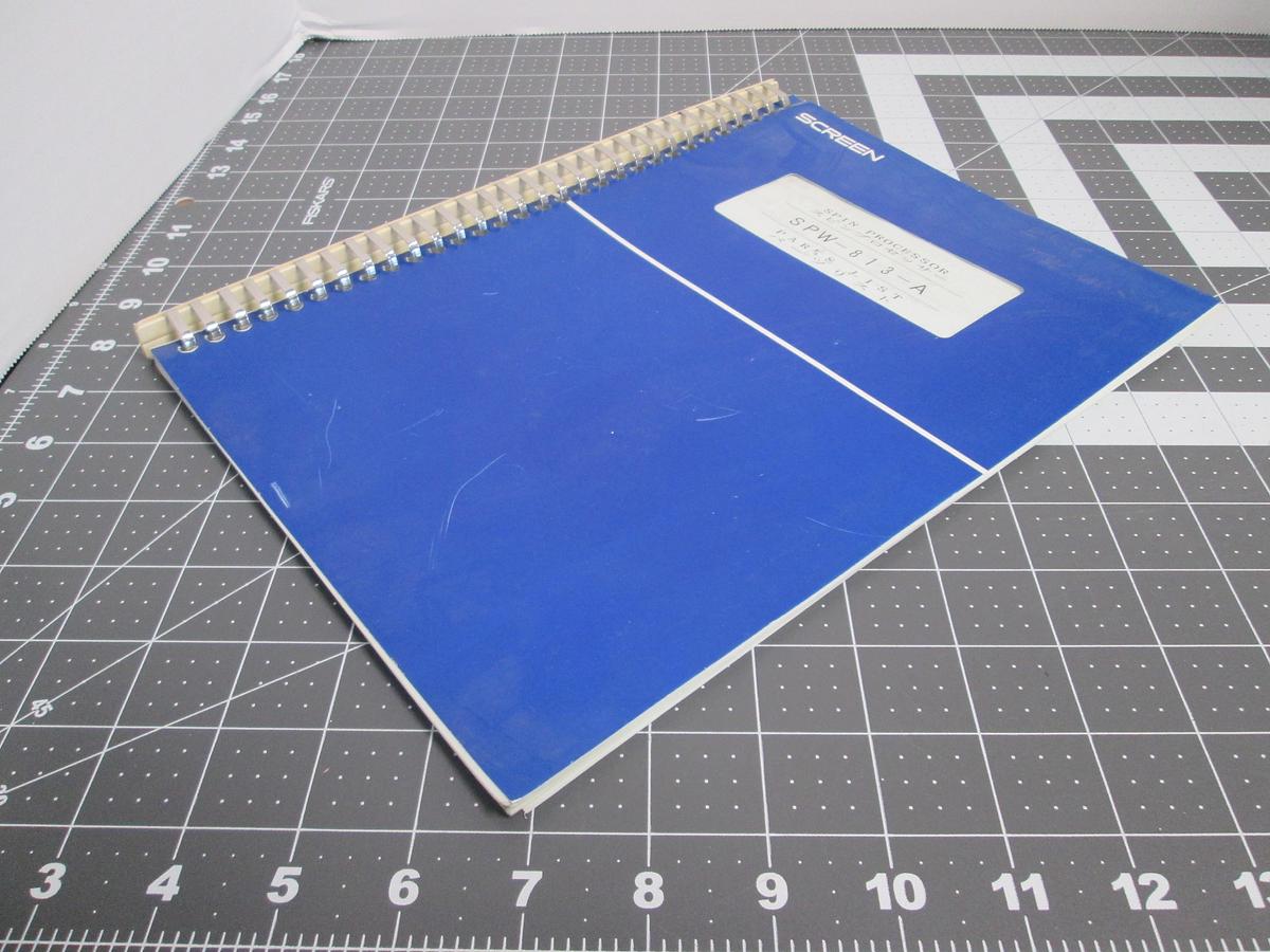 Used SCREEN DNS, SPW-813-A, Spin Processor Wet Etcher Parts List Manual Semiconductor 