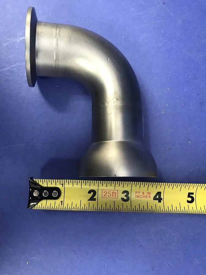 Stainless Steel 90° Elbow Vacuum Pipe w/ 50/30 Ball Socket to NW40, Used