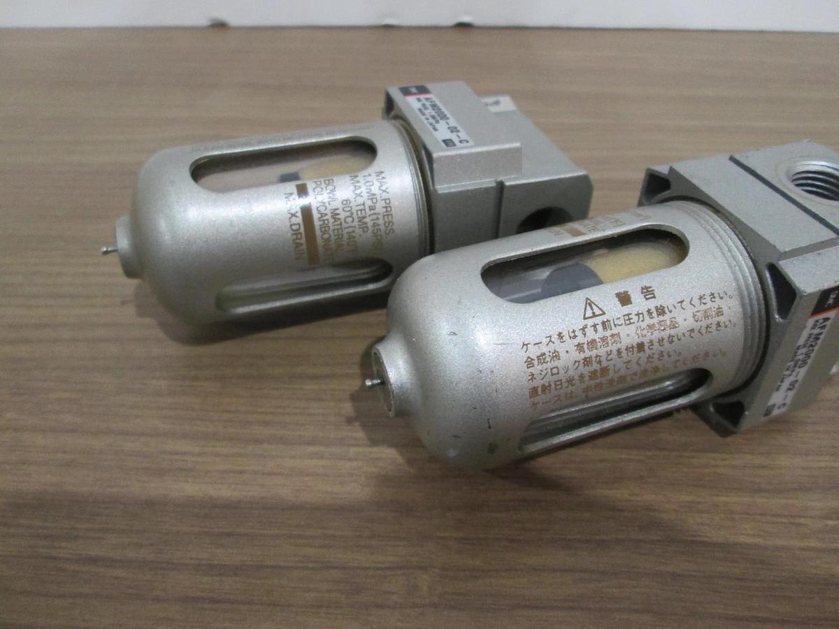 SMC, AFM2000-02-C, Pneumatic Filter, Used, Lot of 2