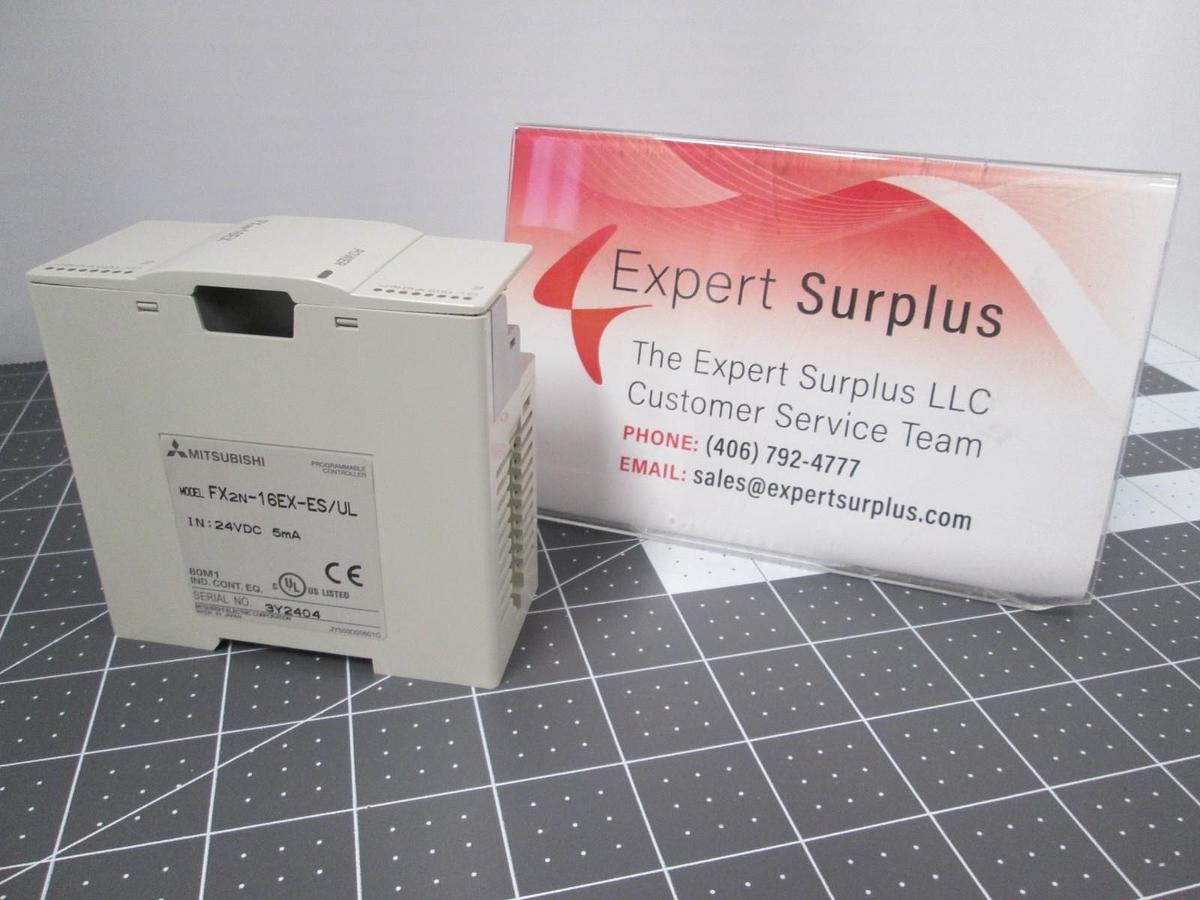 Used Mitsubishi, FX2N-16EX-ES/UL, Programmable Controller, 24VDC 5mA, Used