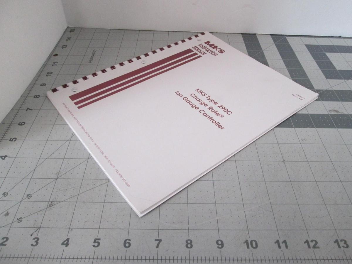 Used MKS, Type 290C, Charge Rate Ion Gauge Controller, Instruction Manual, Used