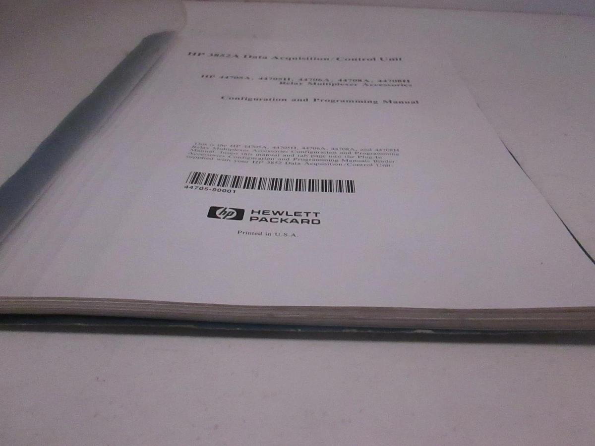 Used HP 3852A Data Acquisition/Control Unit Config and Programming Manual, Used