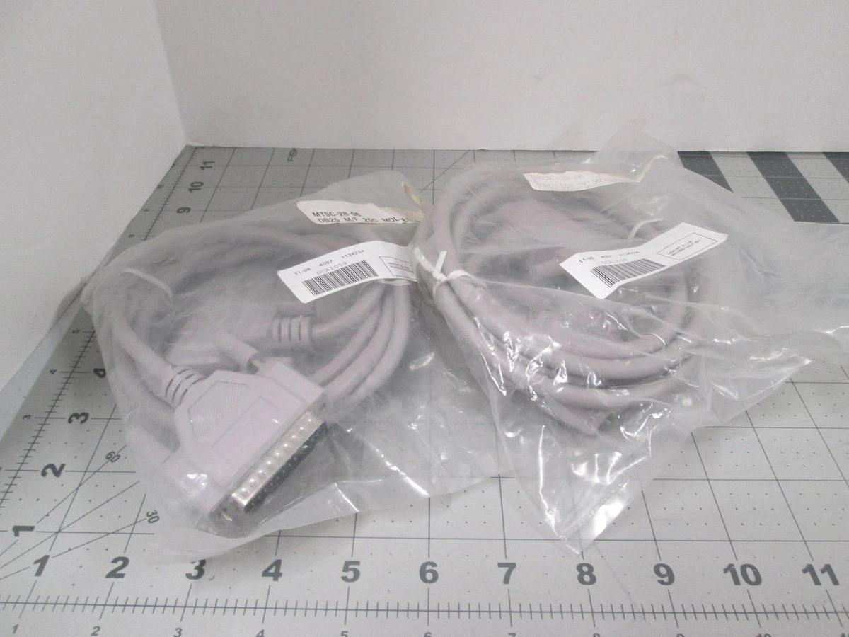 MTSC-28-06, DB25 M/F 25C Molded Cable 6 Ft New, Lot of 2