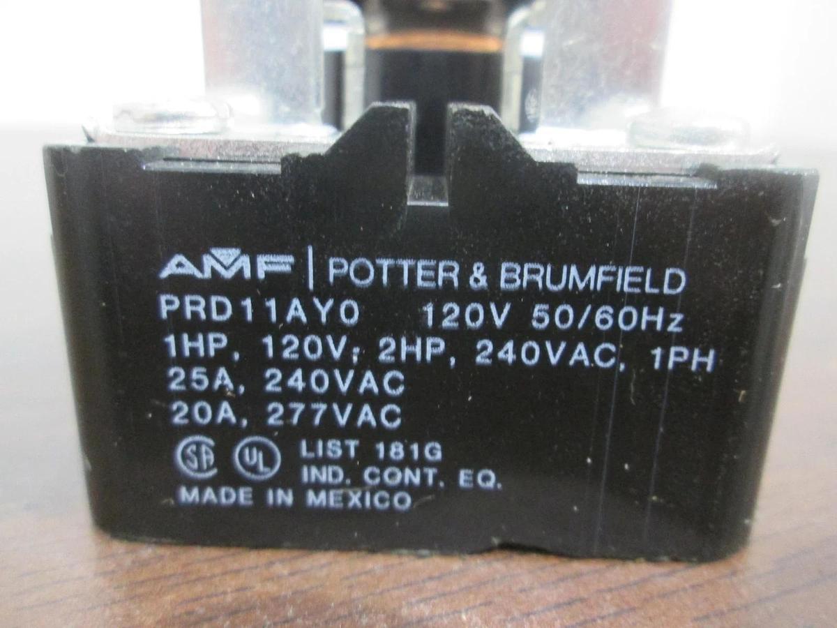 Used Potter & Brumfield, PRD11AYO, Power Relay, 120V, 50/60Hz, Used