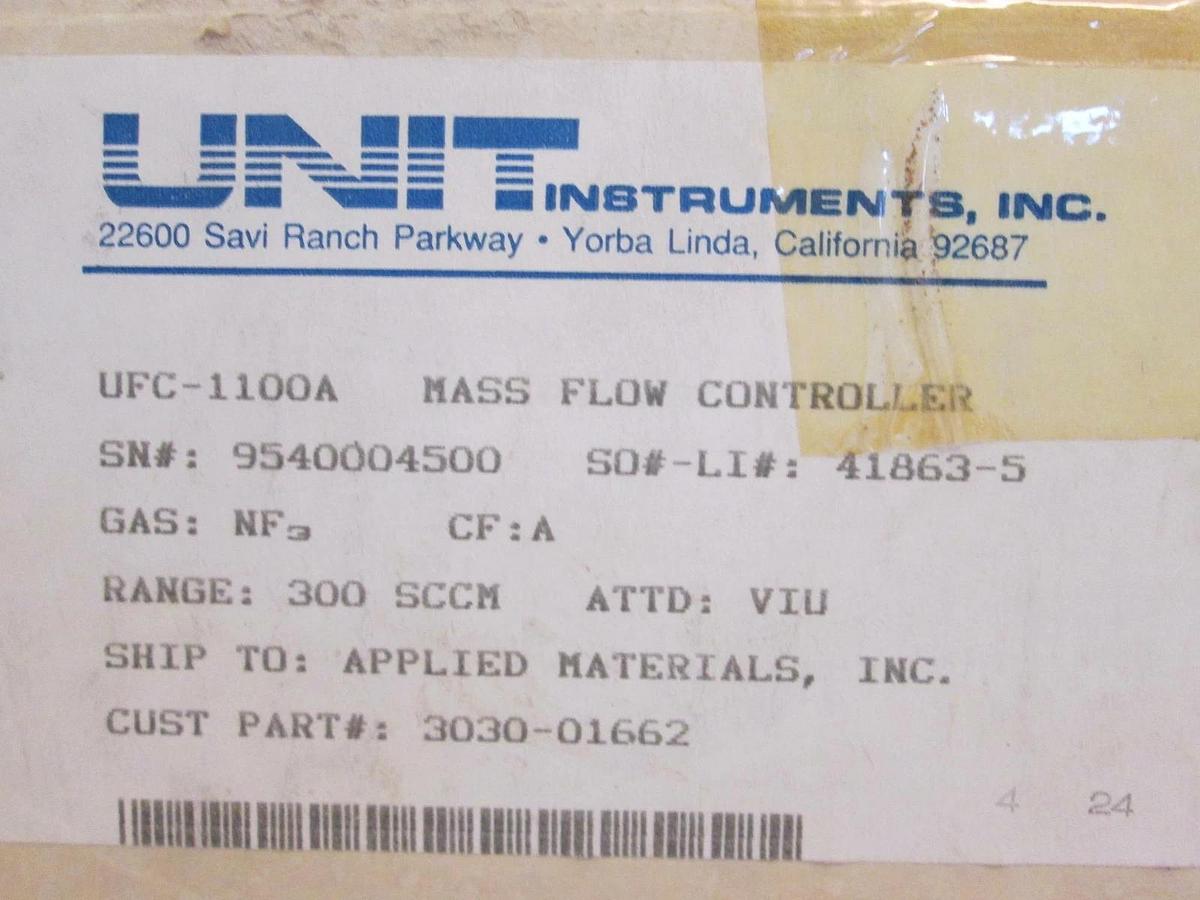 Used Unit UFC-1100A Mass Flow Controller MFC, NF3, 300 SCCM