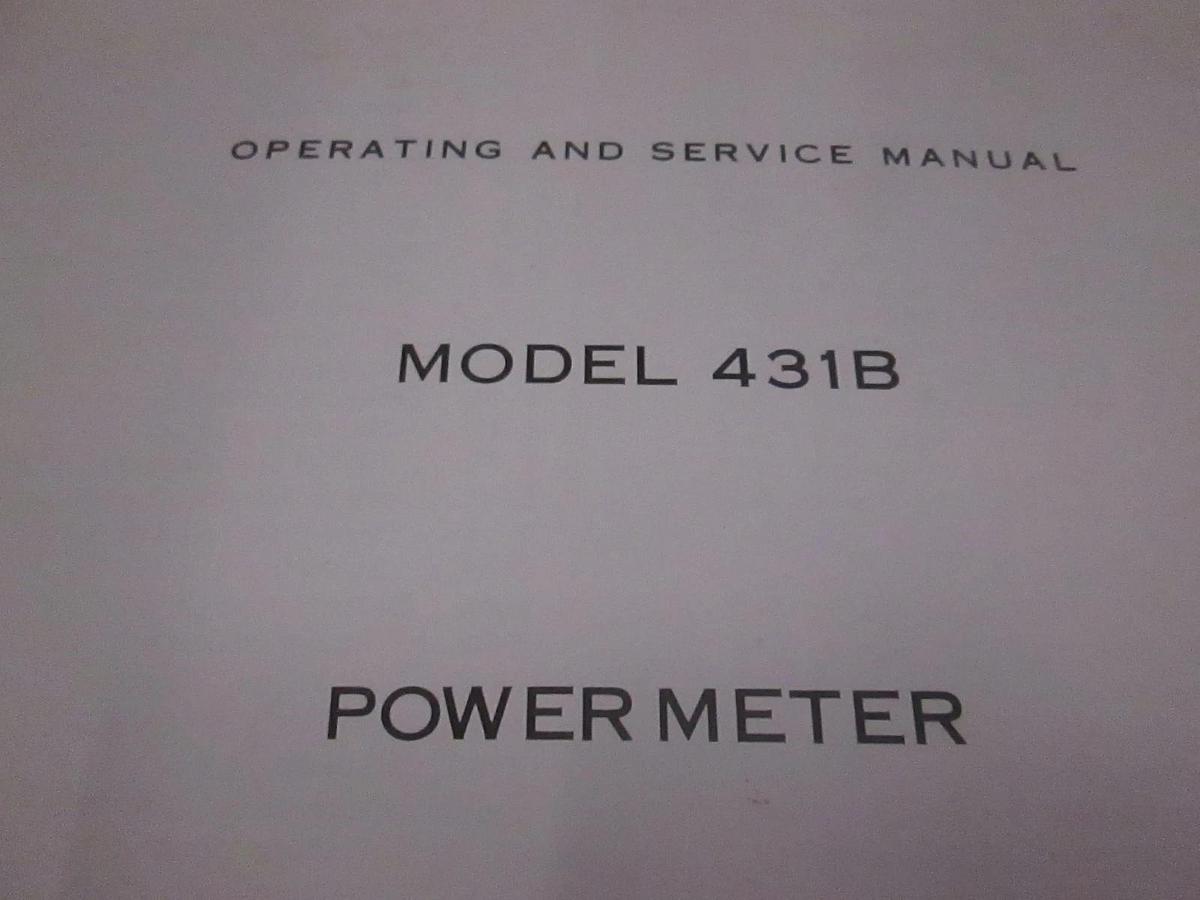 Used HP 431B Power Meter Operating and Service Manual, Used