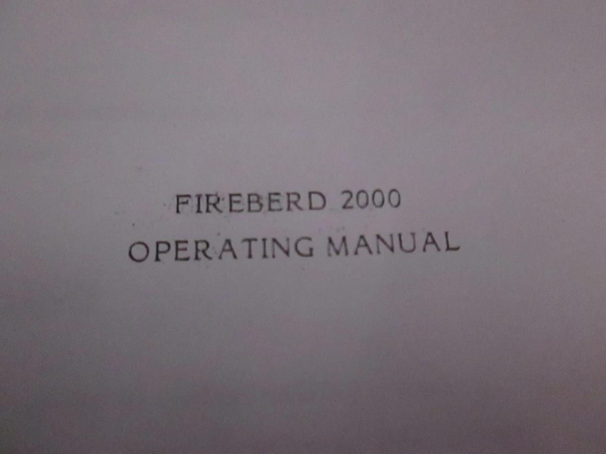 Used Telecommunications Fireberd 2000 Operating Manual, Used