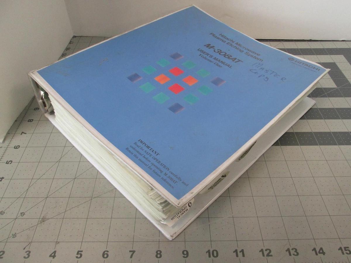 Used Hitachi, M-308AT, Plasma Etching System, User's Manual Volume One, Used
